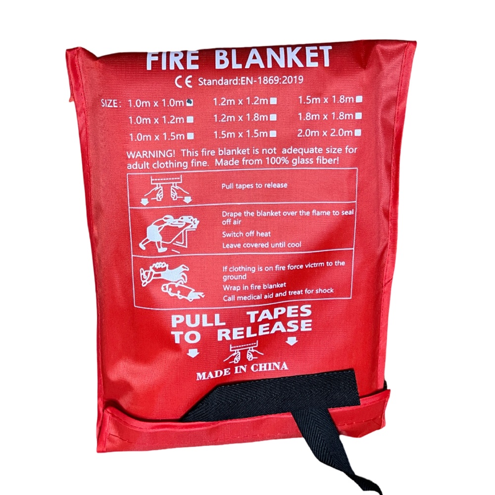Fire Blanket, NIP, 39”x39”, peace of mind, pull black tabs, show kids to use - Picture 2 of 10